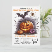 不気味なジャック・オ・ランタン　キッズの誕生日ハロウィン 招待状 (スタンド正面)