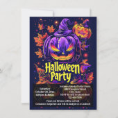 不気味なジャック・オ・ランタン ハロウィンパーティー 招待状 (正面)