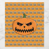 不気味なジャック・オ・ランタン・ハロウィン ワインラベル (シングルラベル)