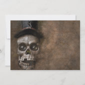 不気味なスカルイントップハットハローウィンパーティ 招待状 (裏面)