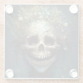 不気味なスカルゴシックダークファンタジーアートガラスコースター ガラスコースター (裏面)