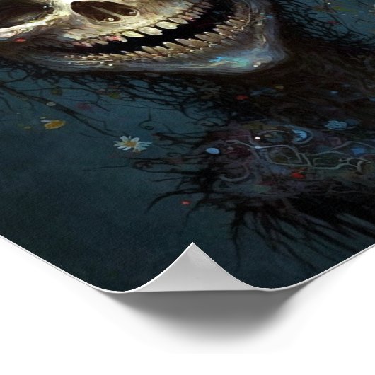 不気味なスカルゴシック暗黒ファンタジーアートポスター ポスター (角)