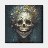 不気味なスカルゴシック暗黒ファンタジーアートマグネット マグネット (正面)