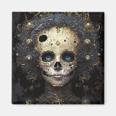 不気味なスカルゴシック暗黒ファンタジーアート マグネット (正面)