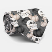 不気味なスカルハロウィーンのカボチャのタイル模様 ネクタイ (ロール)