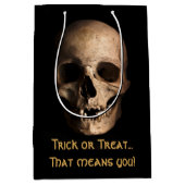 不気味なスカルハロウィーンキャンディ ミディアムペーパーバッグ (正面)