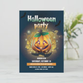 不気味なスカルハローウィンパーティ招待状 招待状 (スタンド正面)