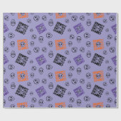 不気味なスカルパープルハロウィーンラッピング紙 ラッピングペーパー (フラット)