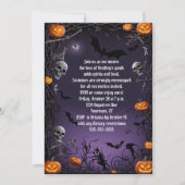 不気味なスカル大人ハロウィーン誕生日パーティー 招待状 (正面)