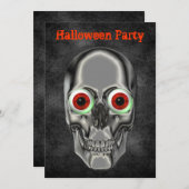 不気味なスカル眼球ハロウィーン招待状 招待状 (正面/裏面)