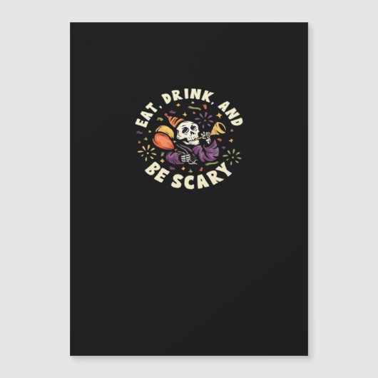 不気味なスケルトンがハロウィンを祝う 食べたり飲んだり (正面)