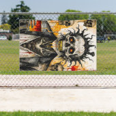 不気味なスケルトンとスカル 横断幕 (インサイチュ)