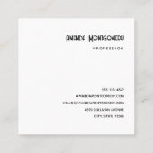 不気味なスケルトンと秋のカボチャのハロウィーン スクエア名刺 (裏面)