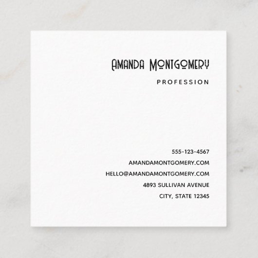 不気味なスケルトンと秋のカボチャのハロウィーン スクエア名刺 (裏面)