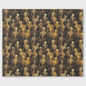 不気味なスケルトンのハロウィーンデコパージュ ラッピングペーパー (フラット)