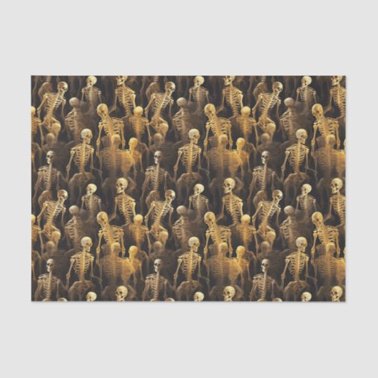 不気味なスケルトンのハロウィーンデコパージュ 薄葉紙 (正面)