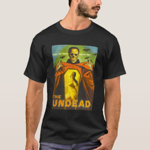 不気味なスケルトンのハロウィーンモンスターホラー映画 Tシャツ