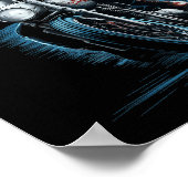 不気味なスケルトンバイクもしくは自転車に乗る人オンバイクハロウィーンスポオ ポスター (角)