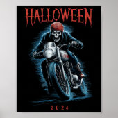 不気味なスケルトンバイクもしくは自転車に乗る人オンバイモーターサイクルハロウィーン2024 ポスター (正面)