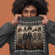 不気味なスケルトンファミリーハッピーハローウィン