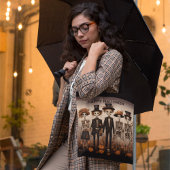 不気味なスケルトンファミリーハッピーハローウィン トートバッグ