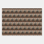 不気味なスケルトンファミリーハッピーハローウィン ラッピングペーパーシート (正面)