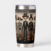 不気味なスケルトンファミリーハッピーハローウィン 保温保冷タンブラー (背面)
