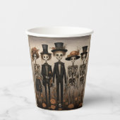 不気味なスケルトンファミリーハッピーハローウィン 紙コップ (正面)