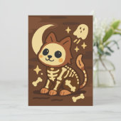 不気味なスケルトン猫と幽霊の招待状 招待状 (スタンド正面)