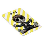 不気味なスケルトン男の与え子のハグ漫画アート マグネット (右側)