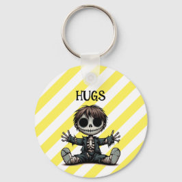 不気味なスケルトン男与えの子のハグ漫画ゴシックアート キーホルダー