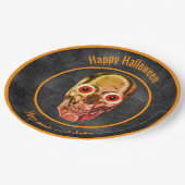 不気味なスケルトン顔パーソナライズされたハロウィーン ペーパープレート (アングル)