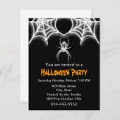 不気味なスパイダーとくもの巣招待状カードテンプレート 招待状 (正面/裏面)