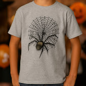 不気味なスパイダーウェブハロウィンキッズショートスリーブ Tシャツ