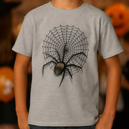 不気味なスパイダーウェブハロウィンキッズショートスリーブ Tシャツ