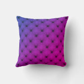 不気味なスパイダーウェブパターンピンクパープルハロウィーン クッション (裏面)