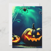 不気味なスパイダースジャック – O'ランタンヴィンテージハロウィーン 招待状 (裏面)