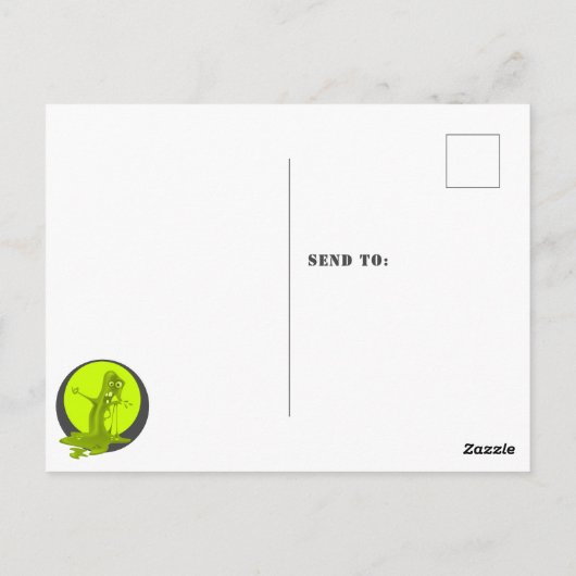 不気味なスライムモンスター誕生日写真ありがとう ポストカード (裏面)