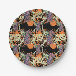 不気味なゾンビ不気味ハローウィンパーティ ペーパープレート