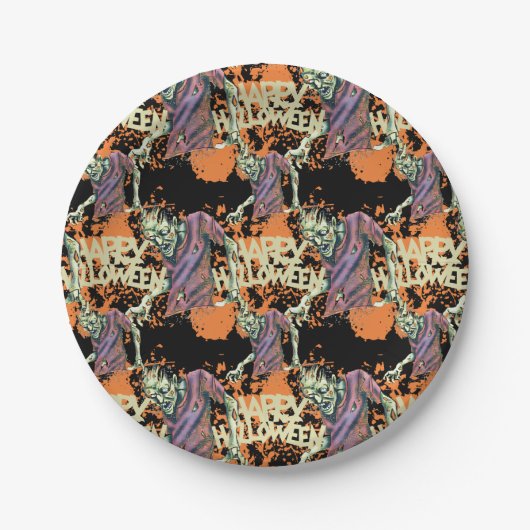 不気味なゾンビ不気味ハローウィンパーティ ペーパープレート (正面)