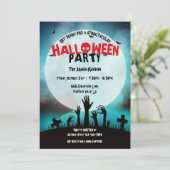 不気味なゾンビ墓地ハロウィンパーティー 招待状 (スタンド正面)