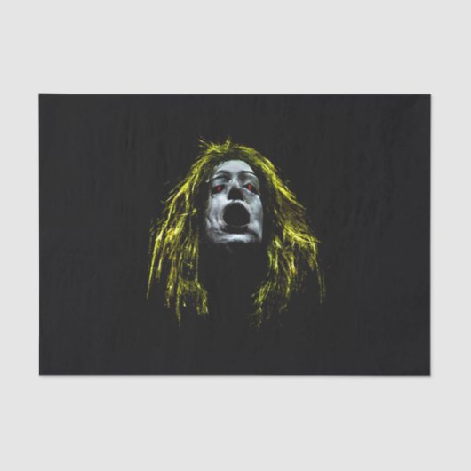 不気味なゾンビ女性顔ポートレート 薄葉紙 (正面)