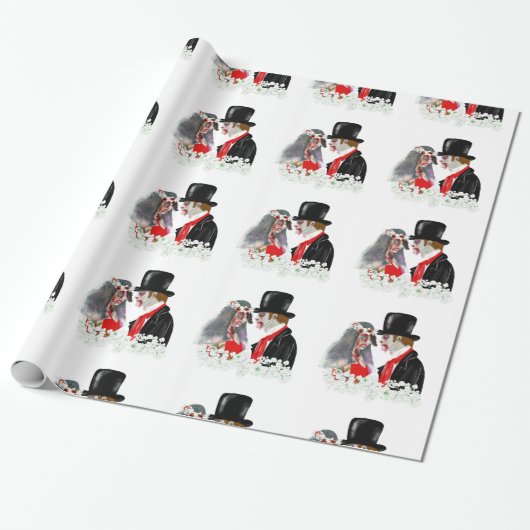 不気味なゾンビ新郎新婦の結婚ギフトラップ ラッピングペーパー (アンロールド)