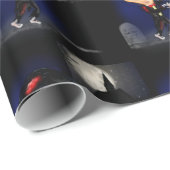 不気味なゾンビ男性のギフトラップ、墓地の夜の時間 ラッピングペーパー (ロールコーナー)