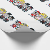 不気味なゾンビ結婚式パーティーのギフトラップ、漫画のおもしろい ラッピングペーパー (角)