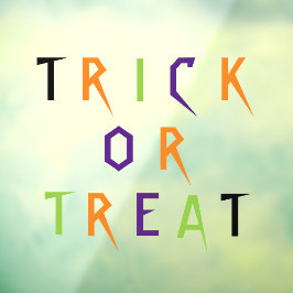 不気味なタイポグラフィハロウィーンデコールをトリックまたはトリートメント ウィンドウサイン