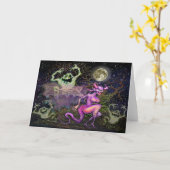 不気味なダンスの折り紙グリーティングカード カード (黄色い花)