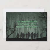 不気味なダークグリーンゾンビバースデーパーティー 招待状 (裏面)