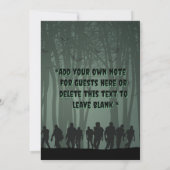 不気味なダークグリーンゾンビバースデーパーティー 招待状 (裏面)