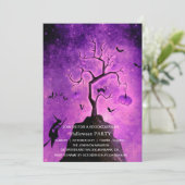 不気味なダーク幽霊のよく出るウィッチハローウィンパーティ 招待状 (スタンド正面)